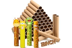 MotiMind 60 Pcs Cardboard Tubes for Craft 2 Size Empty Paper Towel Rolls Cardboard Toilet Paper Tubes Bulk for DIY Projects(Cowhide,1.4 x 12 Inch, 1.6 x 12 Inch)