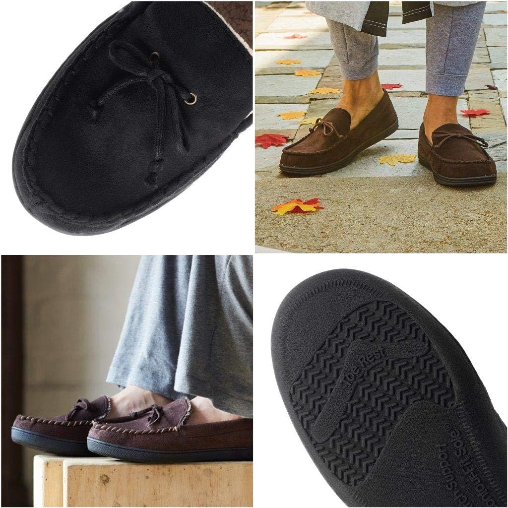  | isotoner Men's Whipstitch Gel Infused Memory Foam Moccasin | Slippers