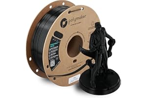 Polymaker PETG Black 3D Printer Filament 1.75mm 1kg, High Speed PETG up to 300mm/s, High Strength New Formula, Excellent Layer Adhesion, Warp Free, Compatible with Most 3D Printers