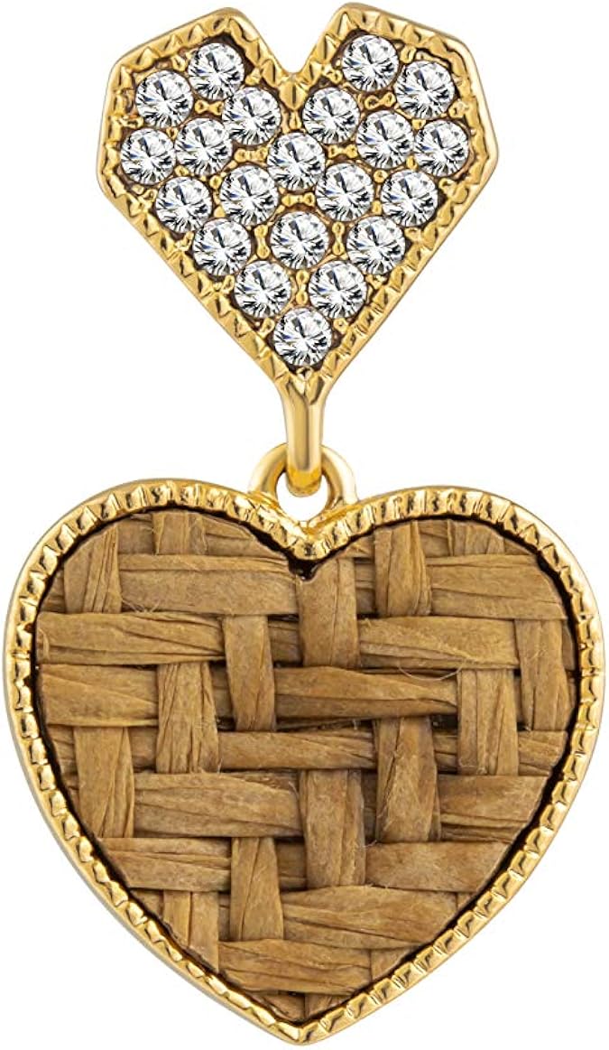 wicker heart earrings