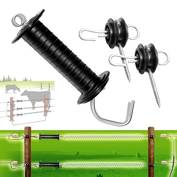 LACME Gate set Black Handle and 2 Anchor Insulator for electric