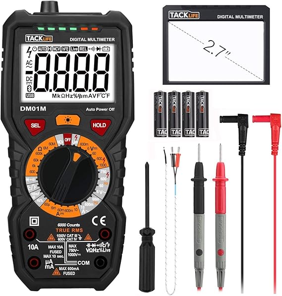 Tacklife DM01M Multímetro Digital profesional 6000
