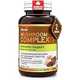 Herba Mushroom Complex with Lions Mane Supplement – 7 Mushroom Blend with Reishi, Chaga, Cordyceps, Turkey Tail, Maitake, Shi