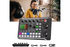 Live Sound Card with Dj Mixer Effects & Voice Changer, F998 Live Sound Card Audio Mixer,F998 Podcast Recording Equipment with