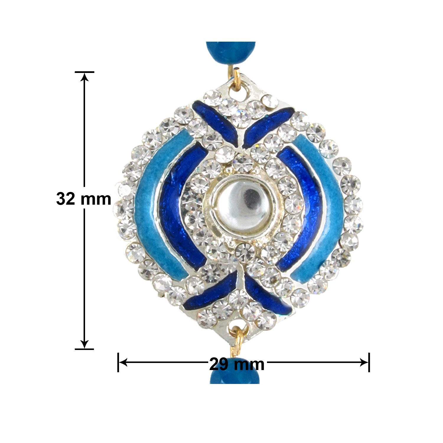 mahi rhodium plated fancy peacock rakhi with crystals (bracelet) br1100526r