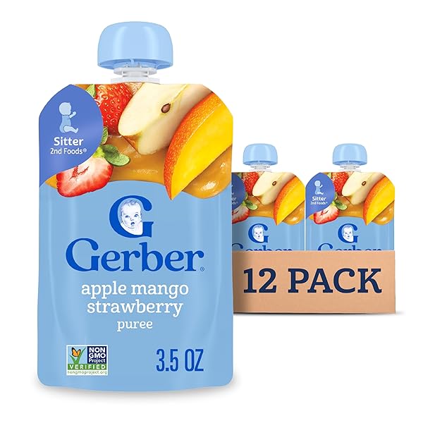 GERBER STAGE 2 BABY FOOD, APPLE MANGO STRAWBERRY...