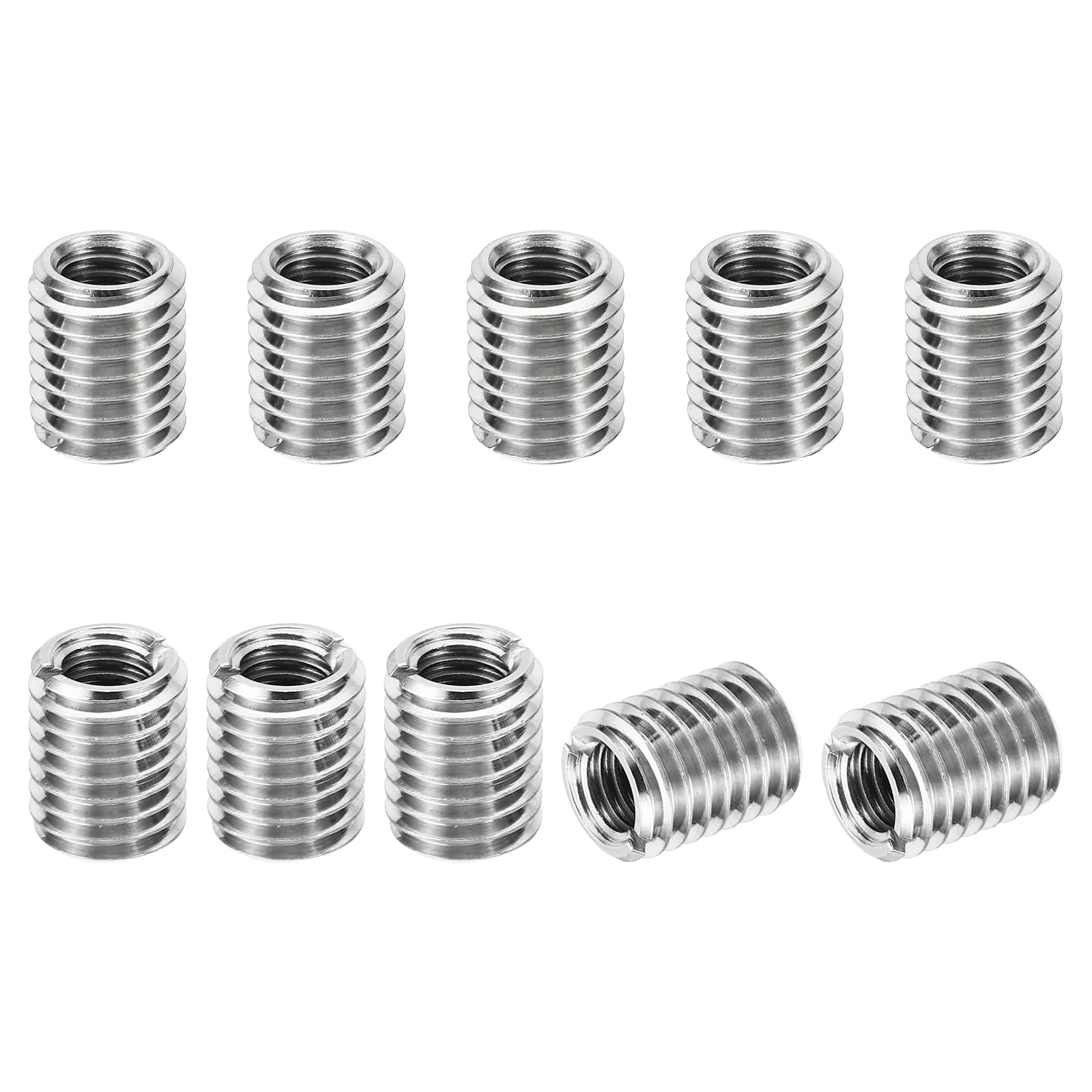 PATIKIL Thread Adapters Sleeve Reducing Nut, 10 Pc M12*1.75 Male to M8*1.25 Female Repairing Insert Nut Screw Reducer Conversion Stainless Steel Fastener 15mm โ image 1
