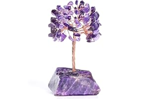 Ytbeoxk Amethyst Crystal Tree of Life,Money Tree Decorations,Crystals and Healing Stones,Reiki Positive Energy Gemstones,Purple Room Office Desk Feng Shui Decor Meditation Gifts for Women