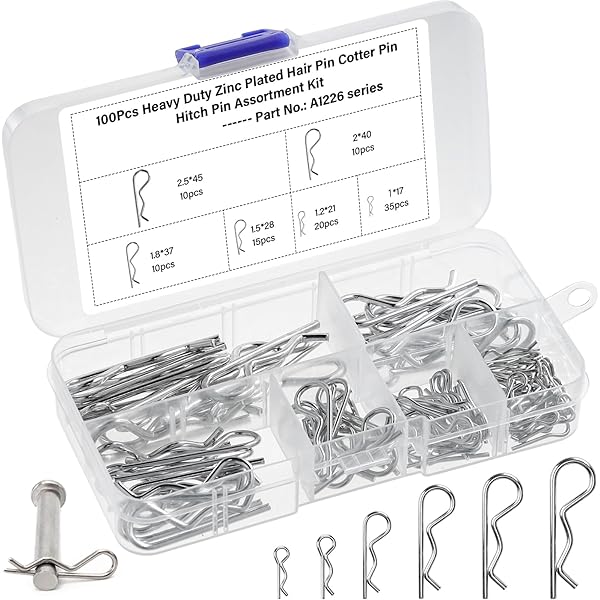 38 Pcs Hitch Pin Clip R Clips Retaining Pins Tractor Cotter Pin