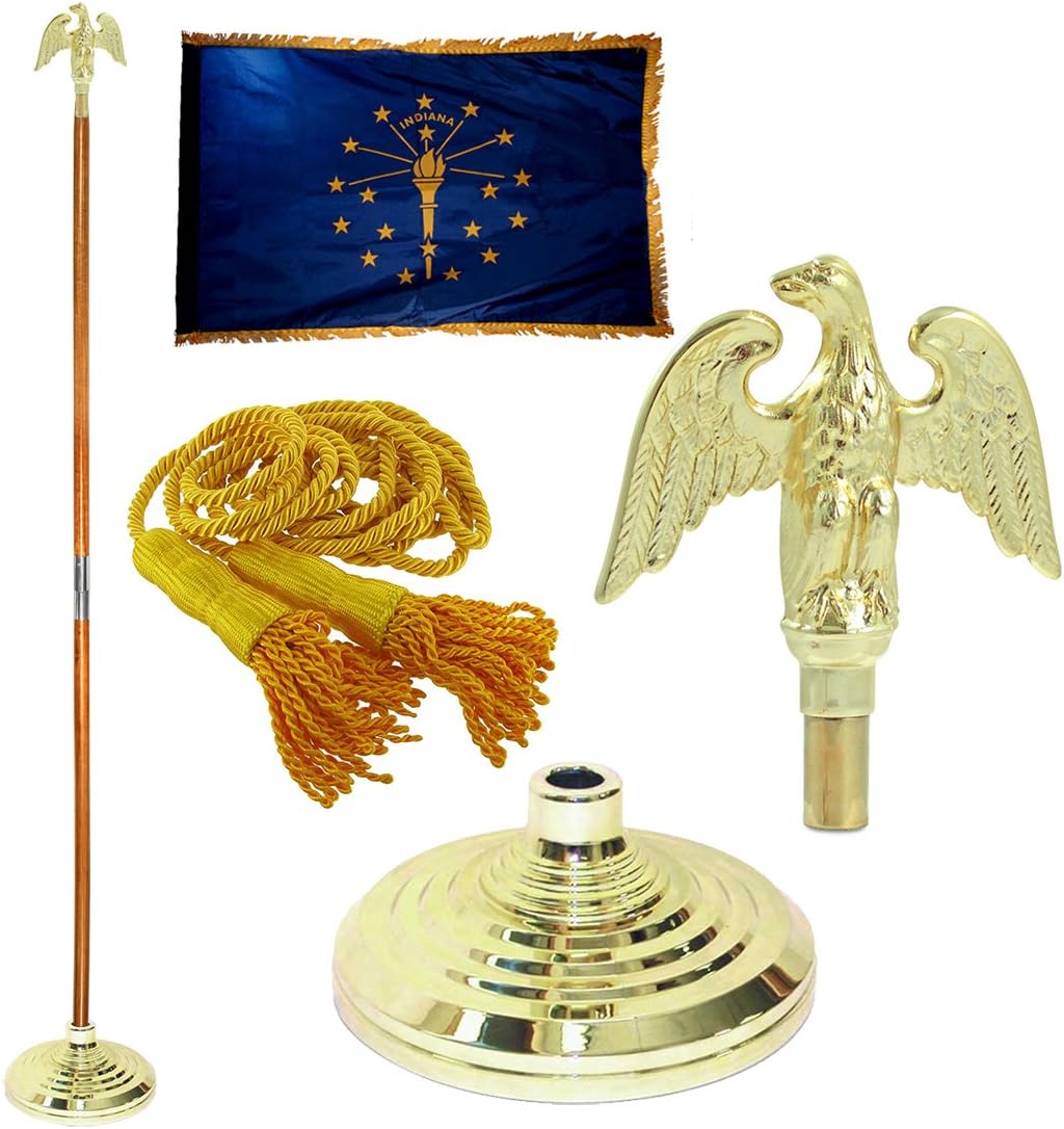 Super Tough Indiana 3ft x 5ft Flag Flagpole Base and Tassel