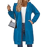 Zeagoo Women's Zip Up Hoodies Long Sleeve Long Tunic Sweatshirts Oversized Fleece Casual 2025 Fall Jacket Coat with Pocket