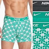Nike Dri-FIT Men's Essential Cotton Stretch Boxer Briefs w/Fly - Human Crafted Print/Stadium Green/Anthracite, X-Large
