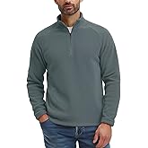 Zengjo Mens Quarter Zip Thin Fleece Pullover Shirt Lightweight 1/4-Zip Mock Neck Sweatshirt Thermal BaseLayer