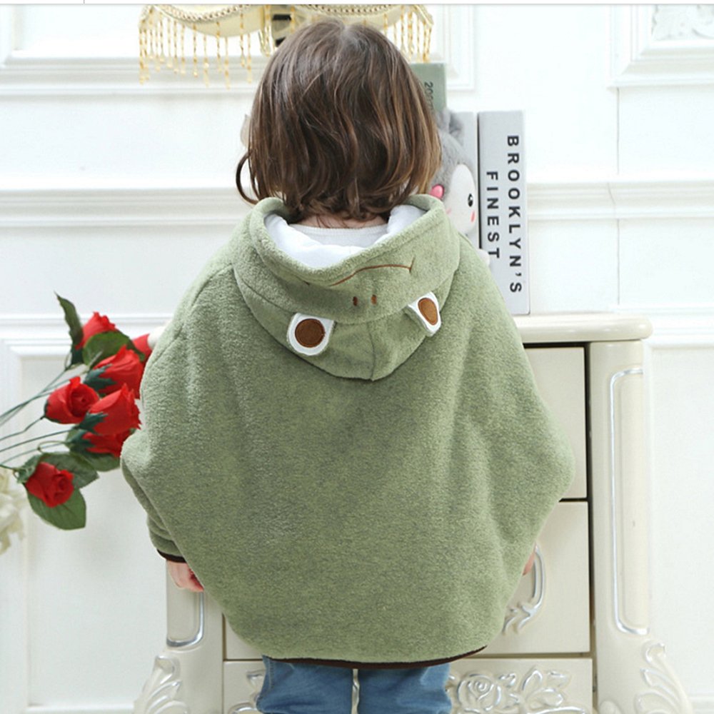 Carseat Poncho for Kids, Child Poncho with Hood, Frog Hood Cape Car Seat Coat, Coffled Carseat Coats for Toddlers, Toddler Fleece Hooded Wool Blend Capes Poncho Children Fall Winter Snowsuit Outwear: Baby