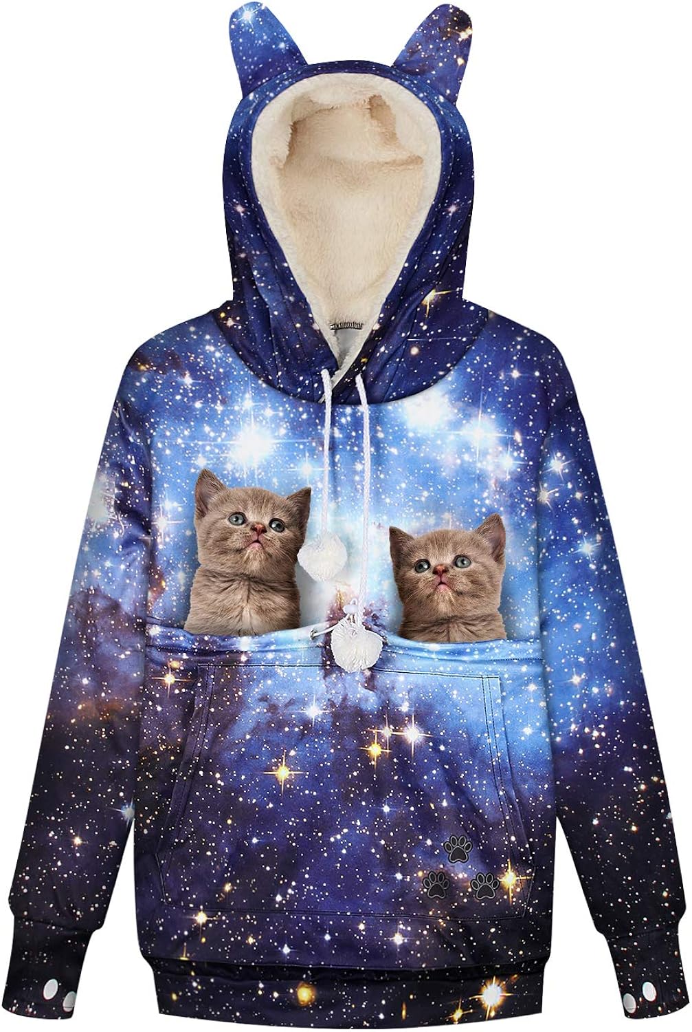 cat eared pouch sweatshirt