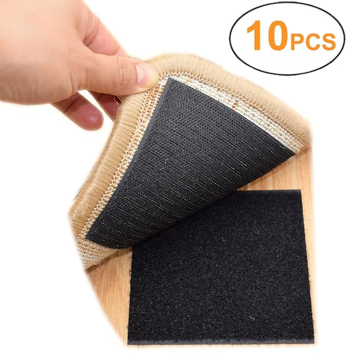 Yesreal Rug Anchors Carpet Hook and Loop Nonslip Mat Antiskid