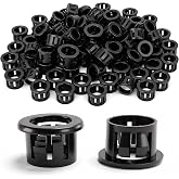 QCDENG 100PCS 1/2" Round Cable Snap Bushing Grommet, Black Snap in Cable Grommet Protector