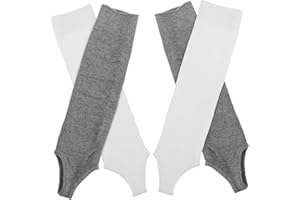 CONGARTENO Ballet Leg Warmers for Women 2 Pairs Knitted Calf Socks Dance and Lounge Socks Gray White Slim Fit
