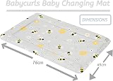 Babycurls Changing Mat with Raised Edges Grey Bee 76x45cm Waterproof view 2