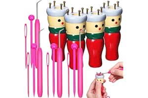 VILLCASE 4pcs French Knitting Doll Set, Doll Crochet Kits, Knitter Tool with Needle Jumbo Yarn Weaving Loom Cute Spool for Cr
