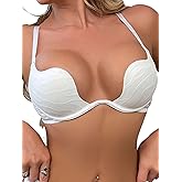 yaoyuery Women's Push Up Bralette Deep V Plunge Padded Low Cut Bras Underwire Balconette Sexy Lace Lingerie Bra