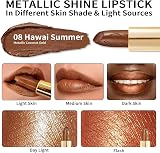 Oulac Metallic Shine Glitter Lipstick Nude High Impact 4.3 g Hawai Summer view 5