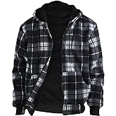 Facitisu Winter Heavy Warm Sherpa Lined Fleece Plaid Flannel Jacket Men Plus Size S-5XL Big&Tall Mens Coat