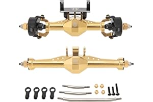 MEUS Racing Isokinetic 3-Section CVD Front and Rear Axles Maximum Steering Angle 52° Wider +5MM for TRX4M Upgrade 1/18 RC Crawler Car (Electroplated Gold)