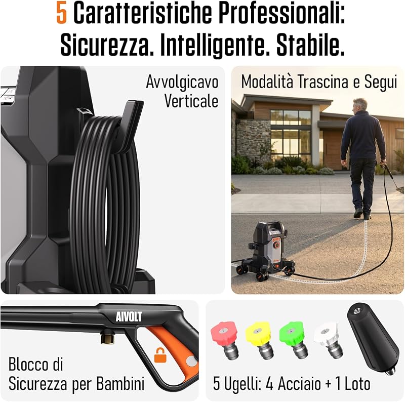 Idropulitrice ad Alta Pressione da 1800W, 170 Bar