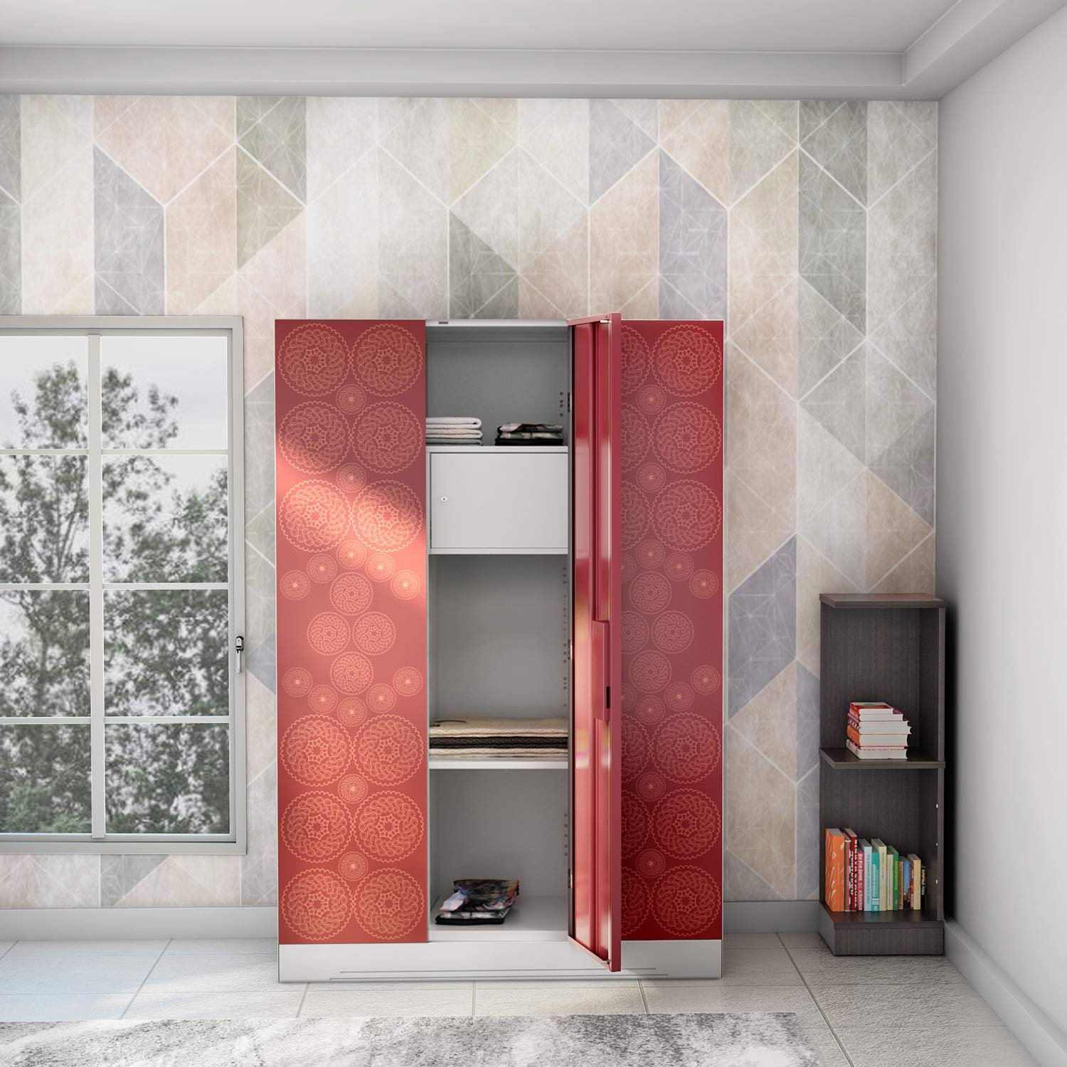 Buy GODREJ INTERIO Slimline Fusion Carbon Steel Wardrobe Russet