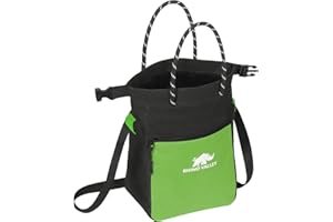 Rhino Valley Chalk Bag for Rock Climbing, No Leak Magnetic Climbing Chalk Bag with Handle, Climbing Chalk Bucket Gear with Ad