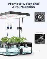 iDOO ID-IG301 12-Pod Hydroponics Indoor Garden Black view 3