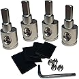 4PCS Heavy-Duty Brass Amp Input Reducers 1/0 Gauge to 4 Gauge - Durable Amp Connectors with Heat Shrink Tubing for Car Audio Accessories