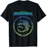 How to Train Your Dragon Toothless Vintage Symbols Logo T-Shirt, Men, Black, 3X-Large