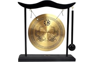 Fengshuibringluck Feng Shui I Ching Zen Gong Desktop Gong Decoration, Gold, 19X5X20cm/7.5x2x8inch (FH1303)