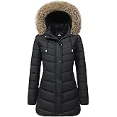 Women's Long Winter Puffer Coat Warm Thicken Fleece Lined Down Jacket Waterproof Detachable Hooded Parka