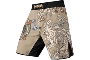 365CUSGIFTS - 3D Tattoo Viking Shorts MMA Shorts Men, Soft Compression Shorts Men Workout, Fight Shorts Men, Birthday Gift