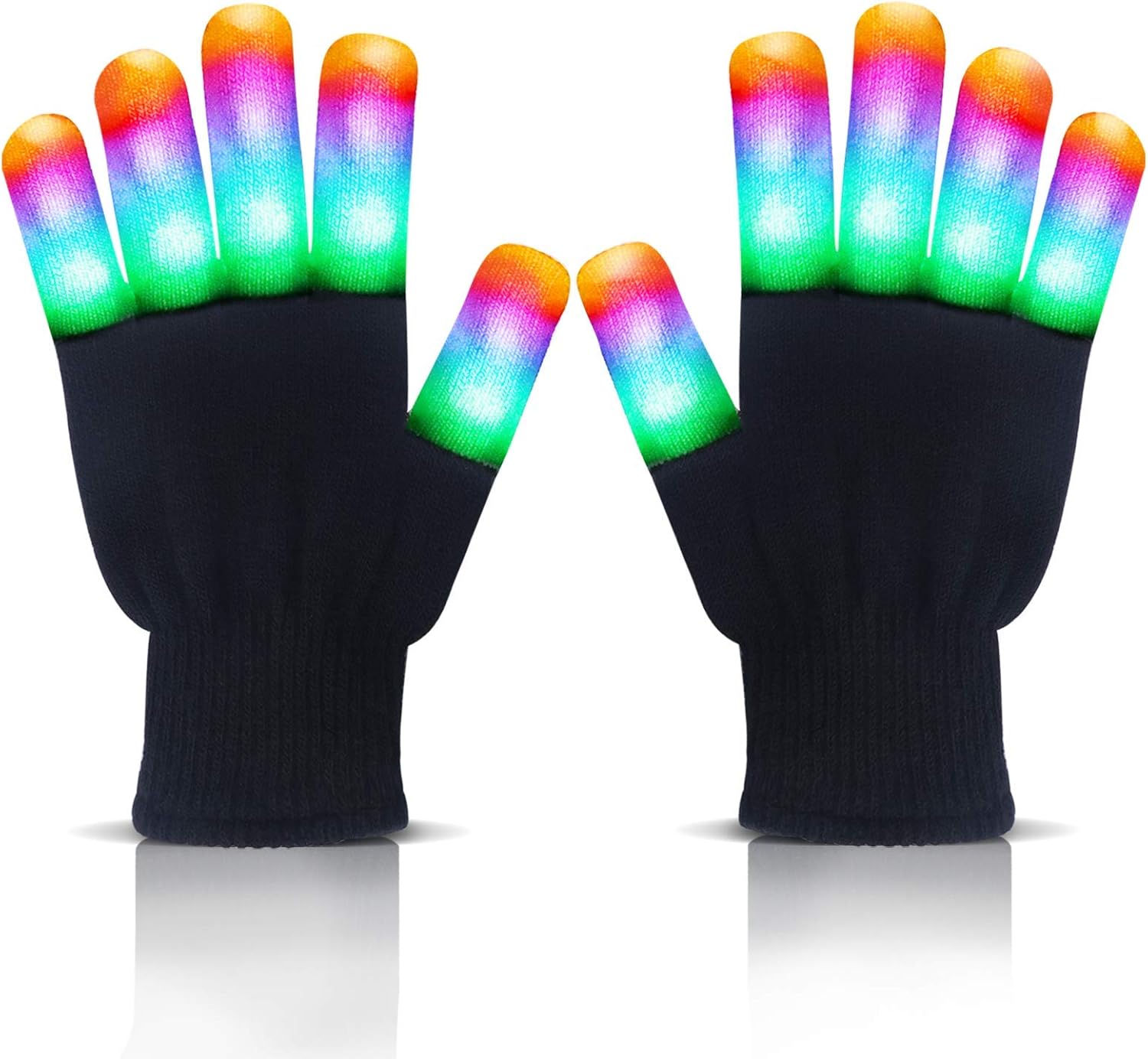 Led Gloves Light Up Gloves - Led Flashing Gloves - Finger Gloves For Halloween Novelty Party Supplies Toys: Clothing