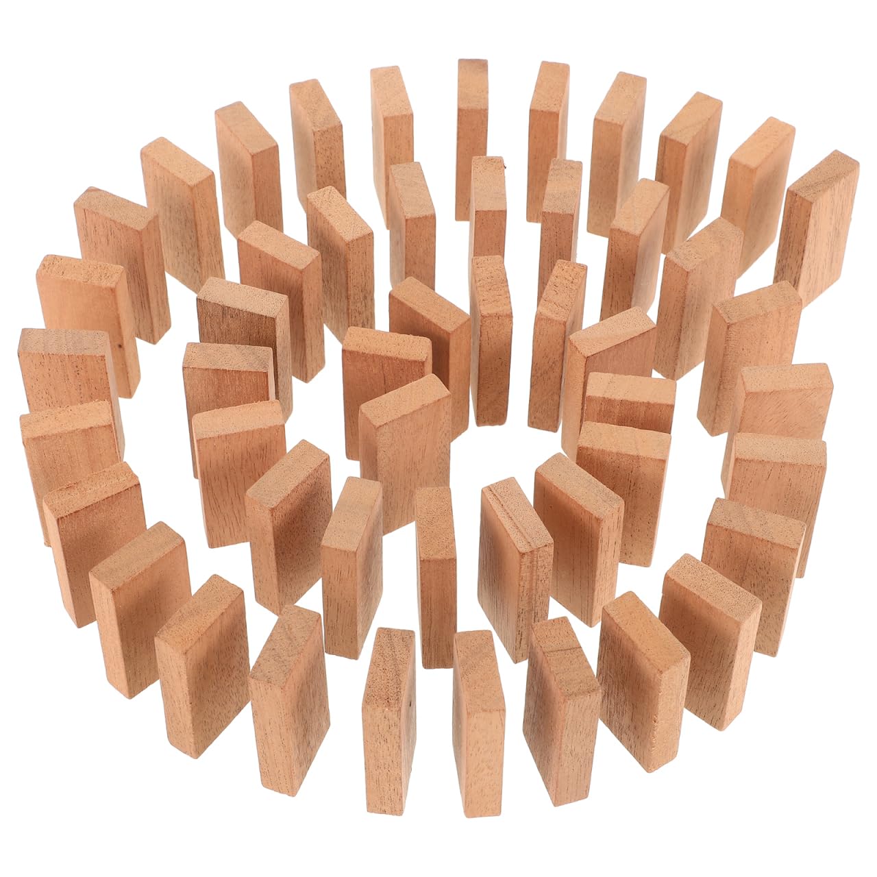 Kisangel Wooden Dominoes Set 50Pcs Natural Log Colored Tiles for Family Game Night Educational Domino Game Suitable for All Ages Social Gatherings