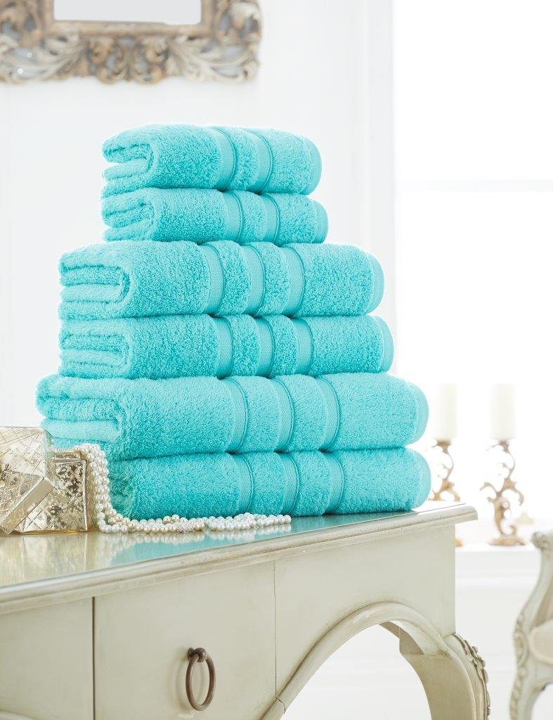 Gaveno Cavailia 100% Cotton Supreme Zero Twist 600 GSM Bath Towel Pack of 2-Aqua
