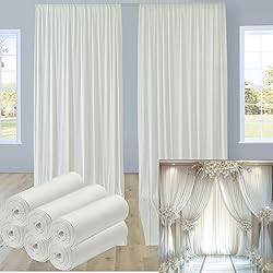 30ftx12ft Wrinkle Free Ivory Backdrop Curtain, 6