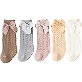Taous Assam Baby Girls Knee High Socks Toddler Bow Mesh Long Stockings Infants Thin Socks For Spring Summer