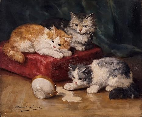 Alfred Arthur Brunel Neuville Giclee Imprimer Sur Papier De Celebres Tableaux Beaux Arts Affiche La Reproduction Decoration Murale La Flechette Des Chats Et L Histoire De Saint Brieuc Xzz Amazon Fr Cuisine Maison