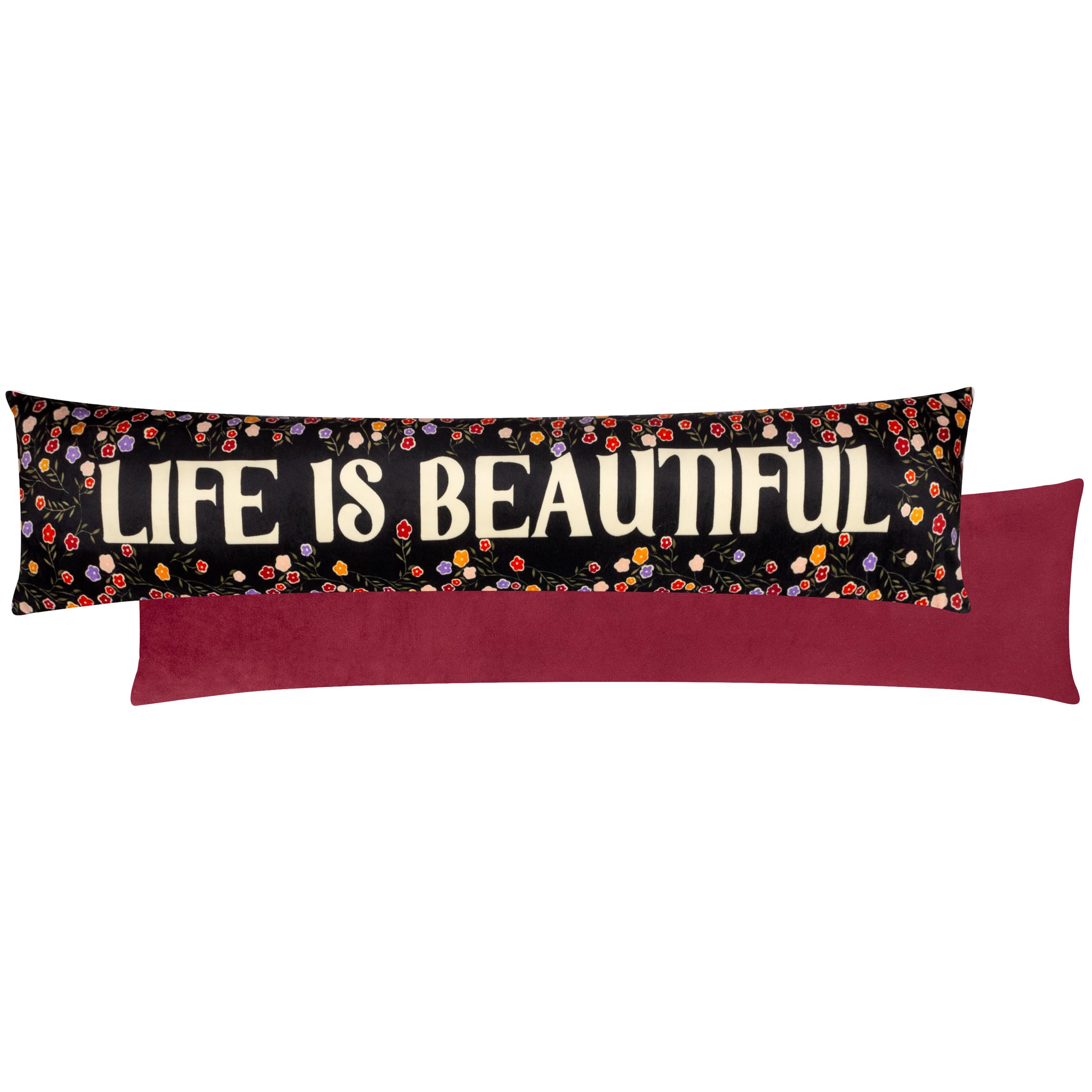 furn. La Vida Life Is Beautiful Velvet Draught Excluder Case, 20 x 92cm