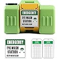 Ezcasch Portable Eyewash Station 9-gallon OSHA approved with One Station Sign and Two Inspection tags, Wall-Mounted Gravity-Flow Indoors and Out, 35L Refillable Eyewash Station Heavy Duty