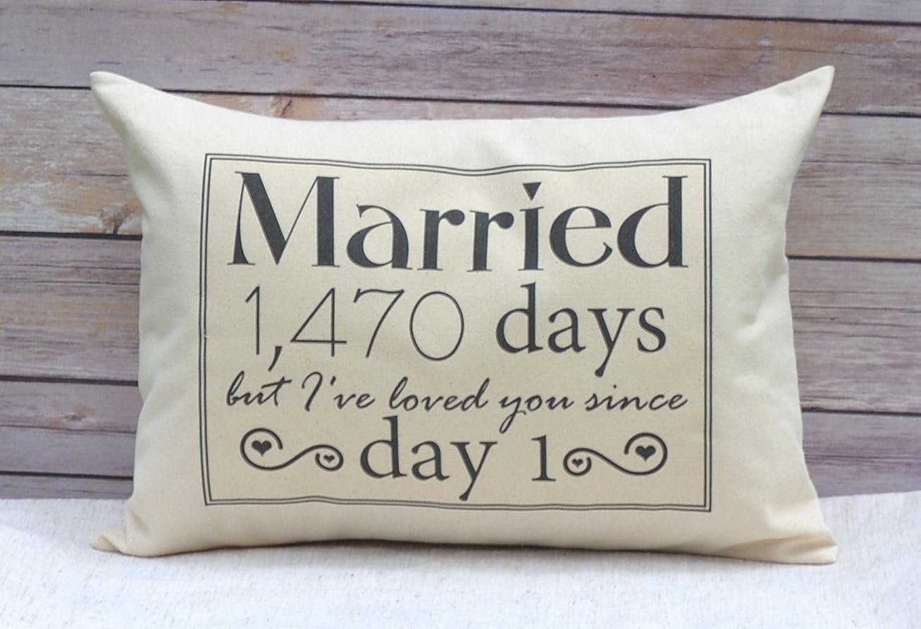 Anniversary Pillow Married for XXXX days, but I have loved you since day one. If you want to order a"married since" pillow with a CUSTOM NUMBER this is the listing you need to order.