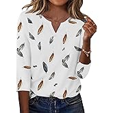 Zeagoo 3/4 Length Sleeve Womens Tops Casual Dressy Summer Blouses Buisness Work Spring Tee Shirts