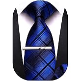Barry.Wang Boys Ties School Pre-Tied Kids Necktie Handkerchief Clip Set Uniforms Child Ties for 8-14 Years Wedding Party