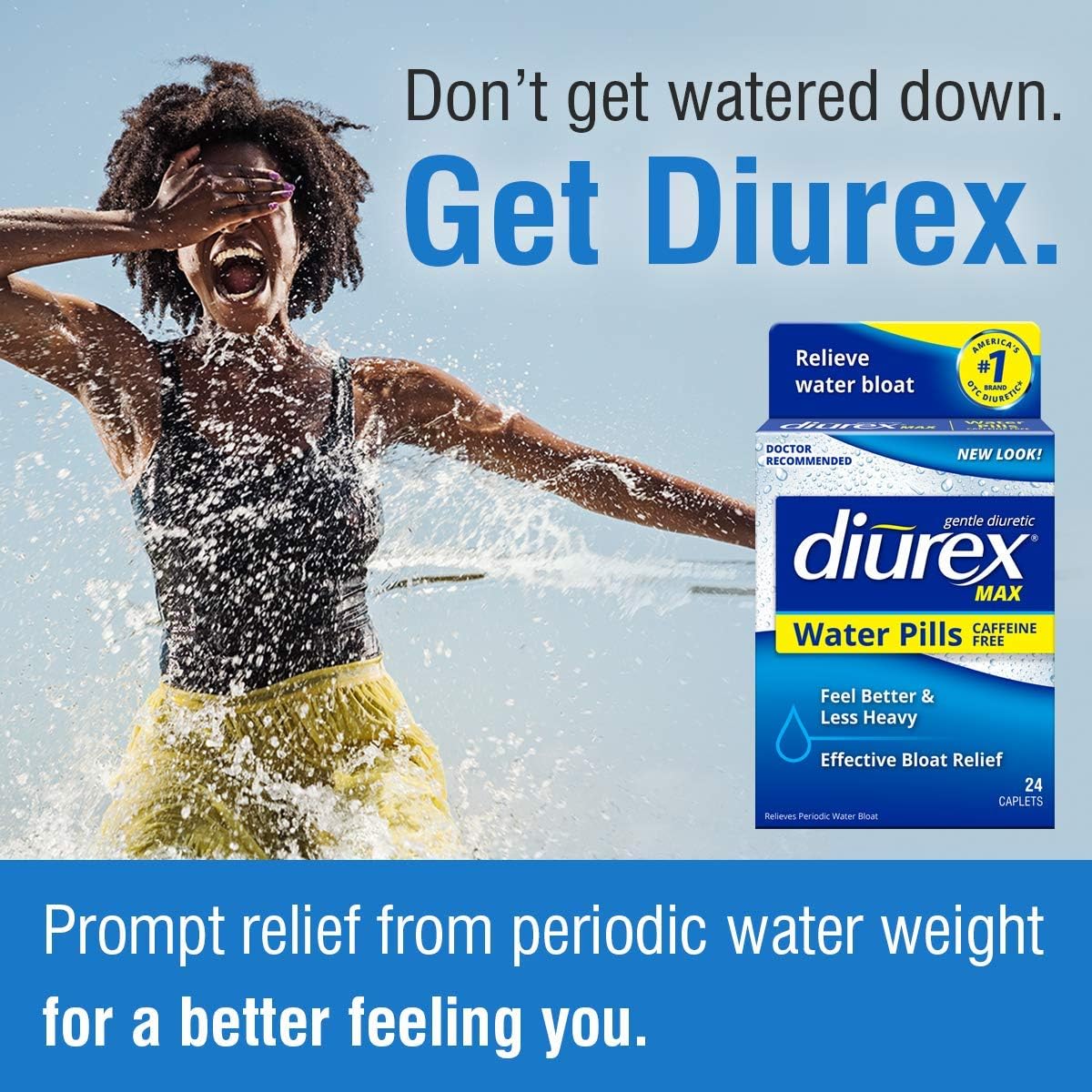 Diurex Max Water Pills - Maximum Strength Caffeine Free Diuretic - Relieve Water Bloat - 24 Count: Health & Personal Care