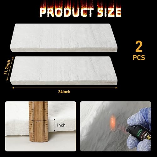 SIMOND STORE Ceramic Fiber Insulation Blanket – 2400°F Fireproof, 1" X 12" X 24"